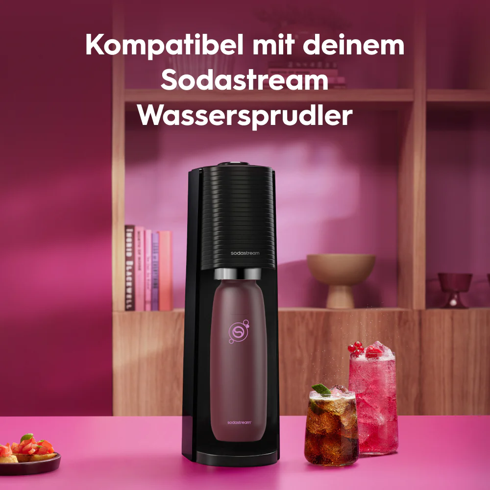 fizz & go Edelstahl Sprudlerflasche (Pomegranate) 0,9 L, 1er-Pack - Image 3