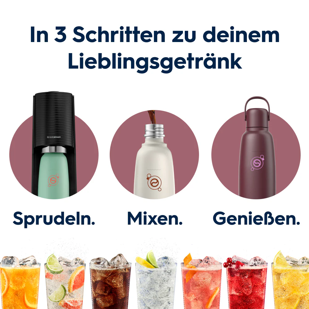 fizz & go Edelstahl Sprudlerflasche (Pomegranate) 0,9 L, 1er-Pack - Image 6
