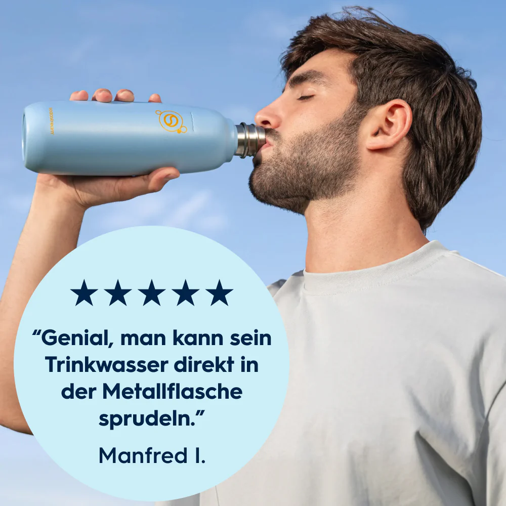 fizz & go Edelstahl Sprudlerflasche (Ice) 0,9 L, 1er-Pack - Image 5
