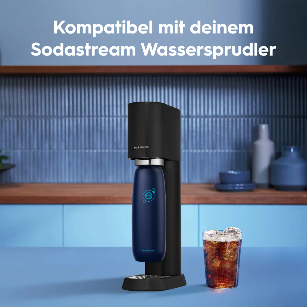 fizz & go Edelstahl Sprudlerflasche (Blueberry) 0,9 L, 1er-Pack - Image 3