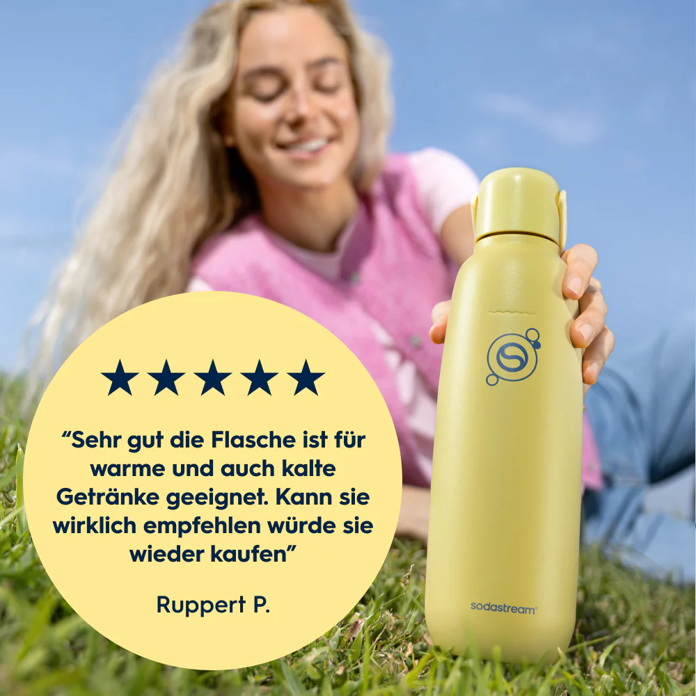 fizz & go Edelstahl Sprudlerflasche (Lemon Zest) 0,9 L, 1er-Pack - Image 5
