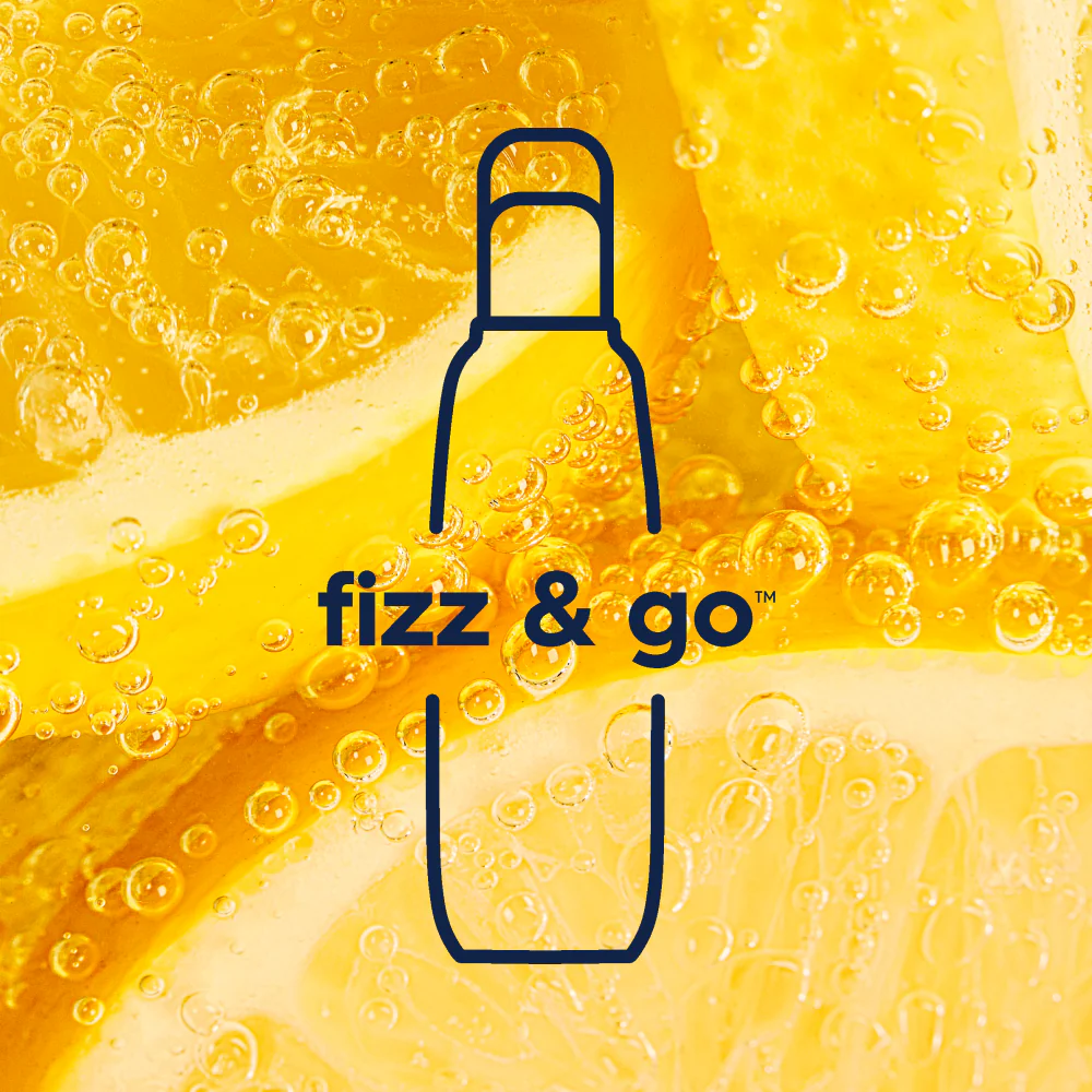 fizz & go Edelstahl Sprudlerflasche (Lemon Zest) 0,9 L, 1er-Pack - Image 7