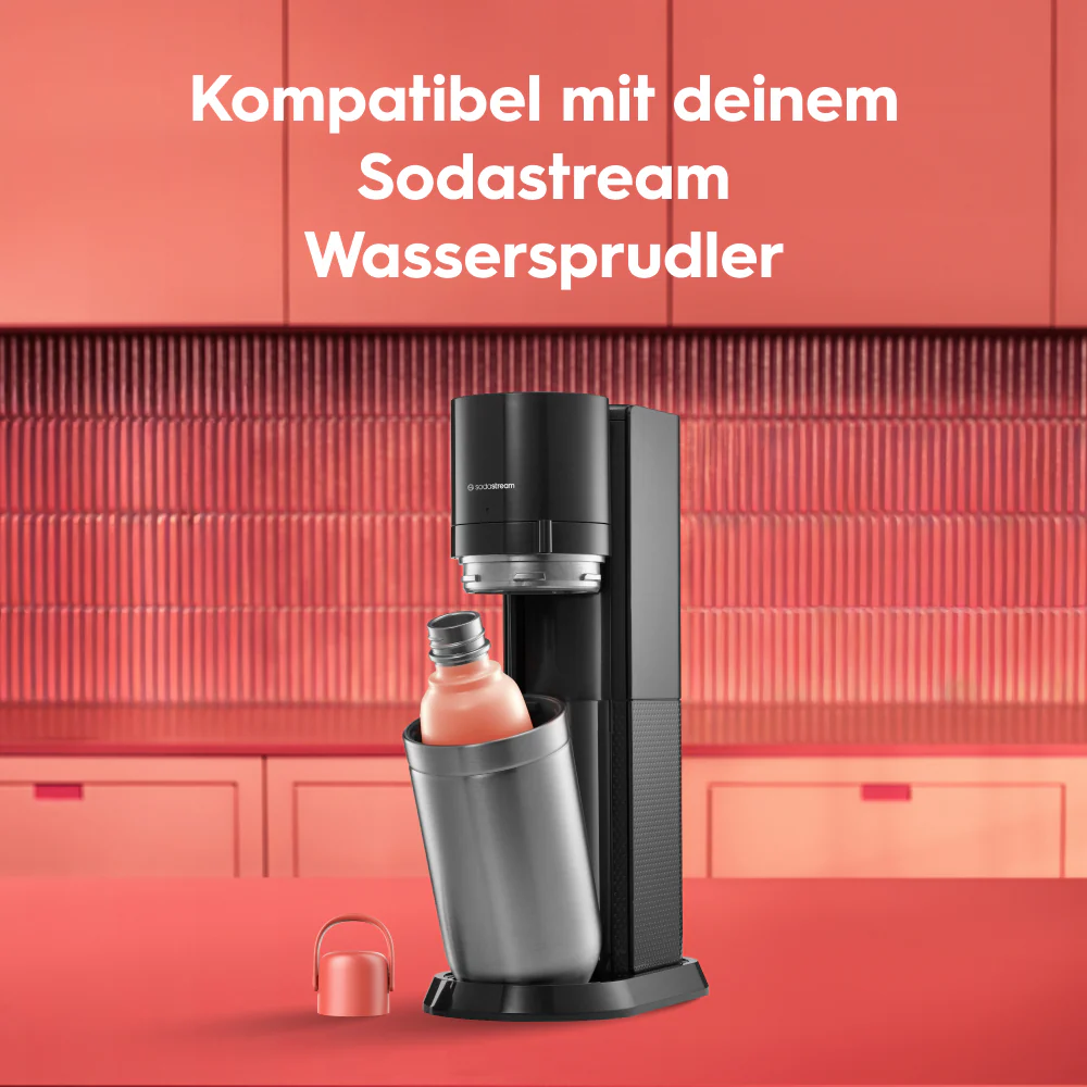 fizz & go Edelstahl Sprudlerflasche (Papaya) 0,9 L, 1er-Pack - Image 3