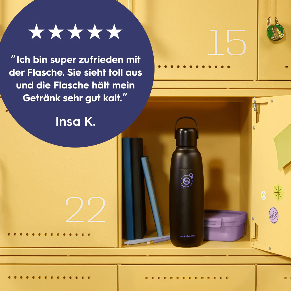 fizz & go Edelstahl Sprudlerflasche (Charcoal) 0,9 L, 1er-Pack - Image 5