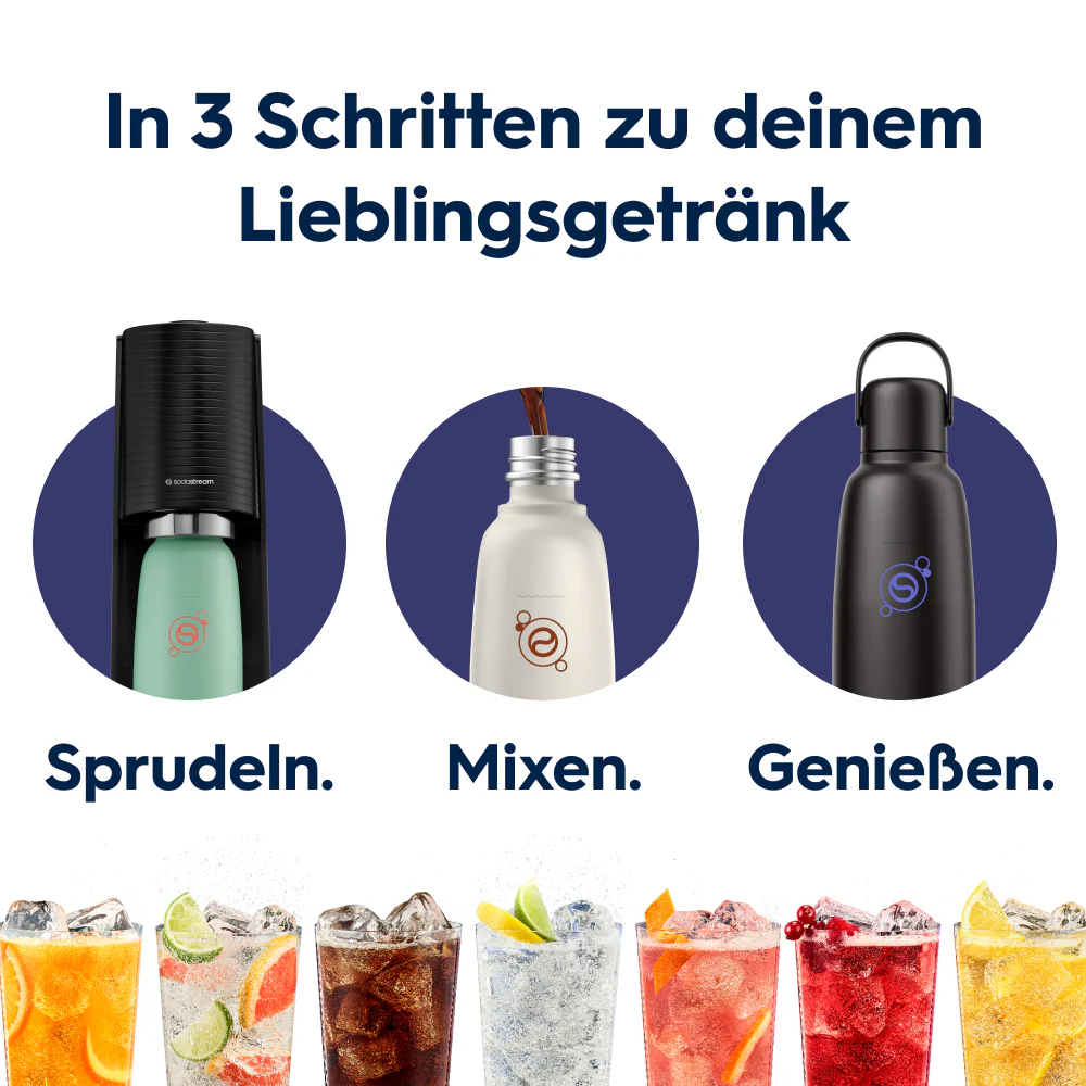 fizz & go Edelstahl Sprudlerflasche (Charcoal) 0,9 L, 1er-Pack - Image 6